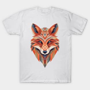 Spectrum Fox: Radiant Op Art Red Fox Design T-Shirt